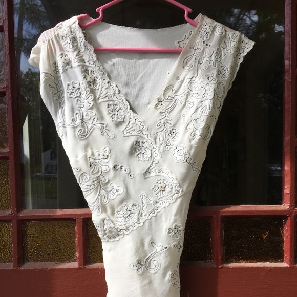 NICOLE MILLER SILK BLOUSE - Picture 1 of 8